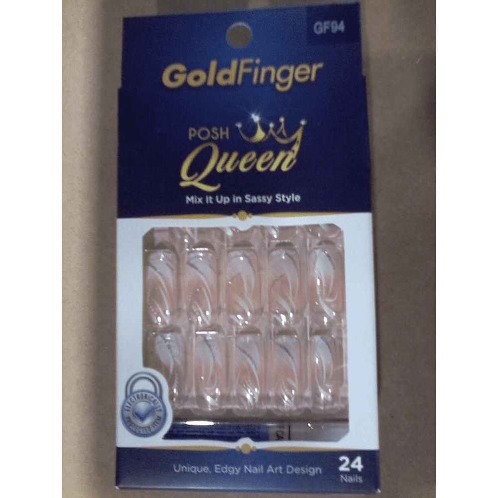 Gold Finger Posh Queen Glue-on Fashion Nails 24 ea - Walmart.com
