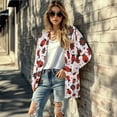 thumbnail image 4 of Garronmavis Womens Long Sleeve Cardigan Sweater for Fall Jacket Stretch Blouses for Women Dressy Casual Draped Top Plus Size Ladybugs, 4 of 6