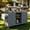 Blue, variant on Aukfa Solid Fir Wood Outdoor Kitchen Island with Stainless Steel Top, Rolling BBQ Grill Cart with Storage Cabinet,Dark Brown