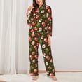 thumbnail image 2 of Kdxio red green coffee cup Women's Pajama Sets Long Sleeve Button Down Sleepwear Nightwear Soft Pjs Lounge Sets-X-Large, 2 of 7