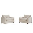 thumbnail image 4 of Miekor Furniture Luxurious and Sophisticated Deep Seated Sofa Set with Two Single Sofas in Light Beige Corduroy Fabric, Set of 2 Accent Chair for Living Room 0764, 4 of 16