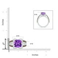 thumbnail image 4 of ANGARA Natural Cushion 3.65 ct Amethyst Celtic Knot Cocktail Ring in 14K White Gold for Women (Size-10mm) | February Birthstone, Birthday, Anniversary, Jewelry Gift for Women | Natural Amethyst Ring, 4 of 8