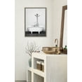 thumbnail image 3 of Kate and Laurel Sylvie Giraffe 2 in the Tub Framed Canvas Wall Art by Amy Peterson Art Studio, 18x24 Gray, Modern Fun Decorative Bathtub Wall Art for Home Décor, 3 of 6
