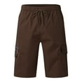 thumbnail image 5 of heyac Cargo Shorts Mens Elastic Waist Solid Color 3/4 Capri Cargo Shorts Breathable Hop Stretch Sweatpants Slim Fit Casual Cargo Shorts with Pockets, 5 of 8