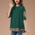 thumbnail image 4 of Oversized T Shirts for Women Crew Neck Short Sleeve Casual Tops Loose Fit Solid Color Soft Basic Blouses Tees (4XL, Green), 4 of 6