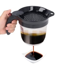 Gravy Fat Separator, 4 Cup Soup Oil Separator Gravy Separator with Bottom Release Fat Strainer Separator for Cooking, BBQ, Healthier Gravy, Soup