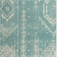 thumbnail image 6 of Unique Loom Outdoor Bohemian Collection Area Rug - Anthro (10' 8" Square Light Aqua/Ivory), 6 of 6