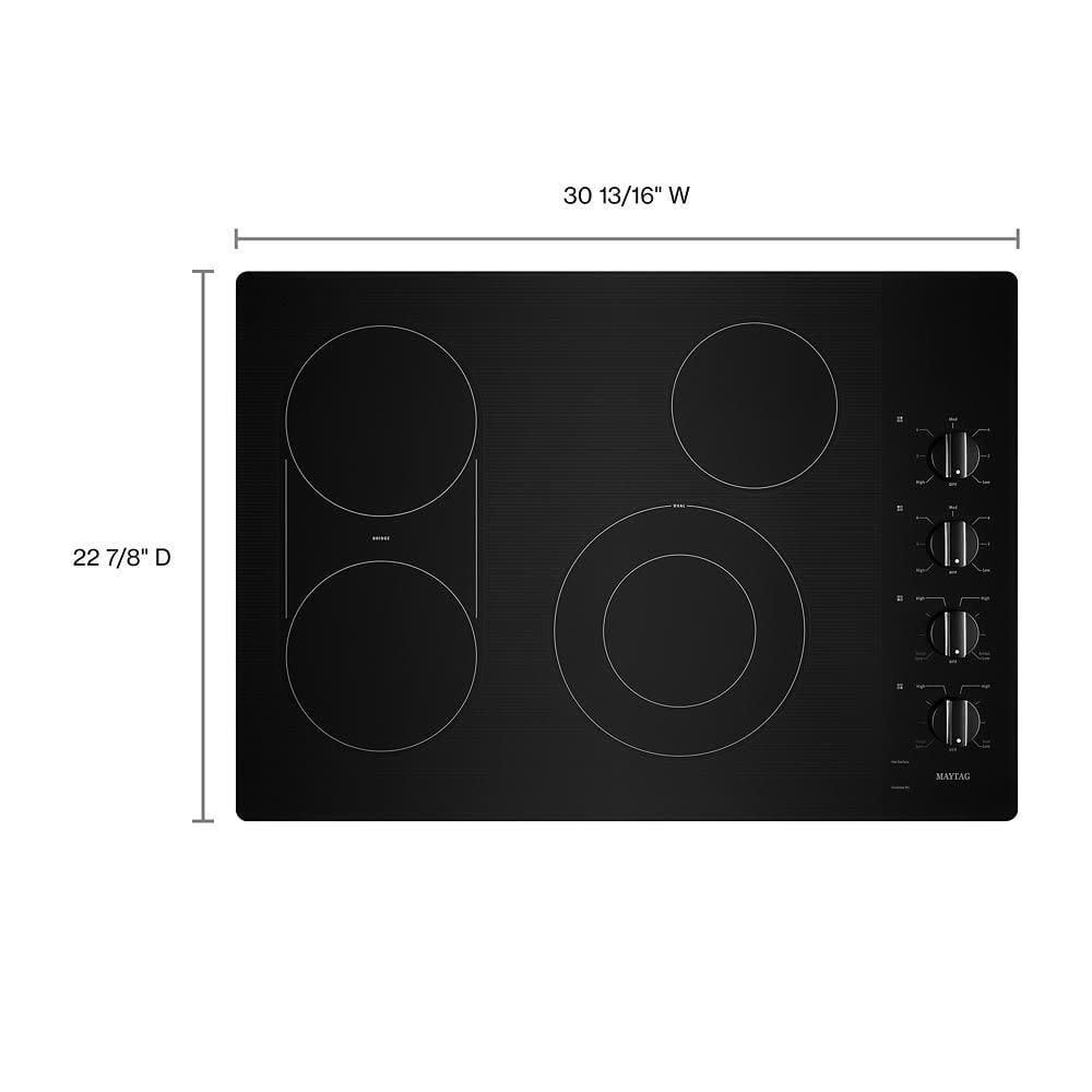 MAYTAG 30-Inch Electric Cooktop with Reversible Grill and Griddle MEC8830HS