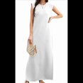 thumbnail image 1 of 2025 Vestido Maxi de Verano para Mujer, Informal, Holgado, con Abertura, Sin Arrugas, con Cuello Redondo y Bolsillos, Color , Talla XL, 1 of 9