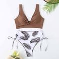 thumbnail image 3 of Lopeceal Women's 3 Piece Textured High Cut Halter Triangle Bikini Swimsuit with Cover Up, 3 of 4
