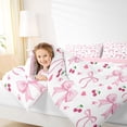 thumbnail image 4 of Castle Fairy Cute Ribbon Bow Queen Comforter Set,Cartoon Cherry Bedding Comforter Set, 4 of 8