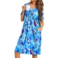 thumbnail image 2 of Avidlove Women's House Dress Floral Print Nightgown with Pockets Comfy Short Sleeve Nightdress, 2 of 7