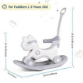 thumbnail image 4 of Wdmiya 4 in 1 Rocking Horse for Toddlers 1-3 Years Old, Children's Toy Balance bike with Push Handle, Indoor Outdoor Toddler Ride-on bike, Baby birthday gifts, White, 4 of 10