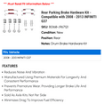 thumbnail image 2 of Rear Parking Brake Hardware Kit - Compatible with 2008 - 2013 INFINITI G37 2009 2010 2011 2012, 2 of 2
