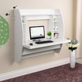 thumbnail image 1 of Zimtown Wall Mounted Computer Desk Floating Office Home PC Table with Storage Shelf White, 1 of 7