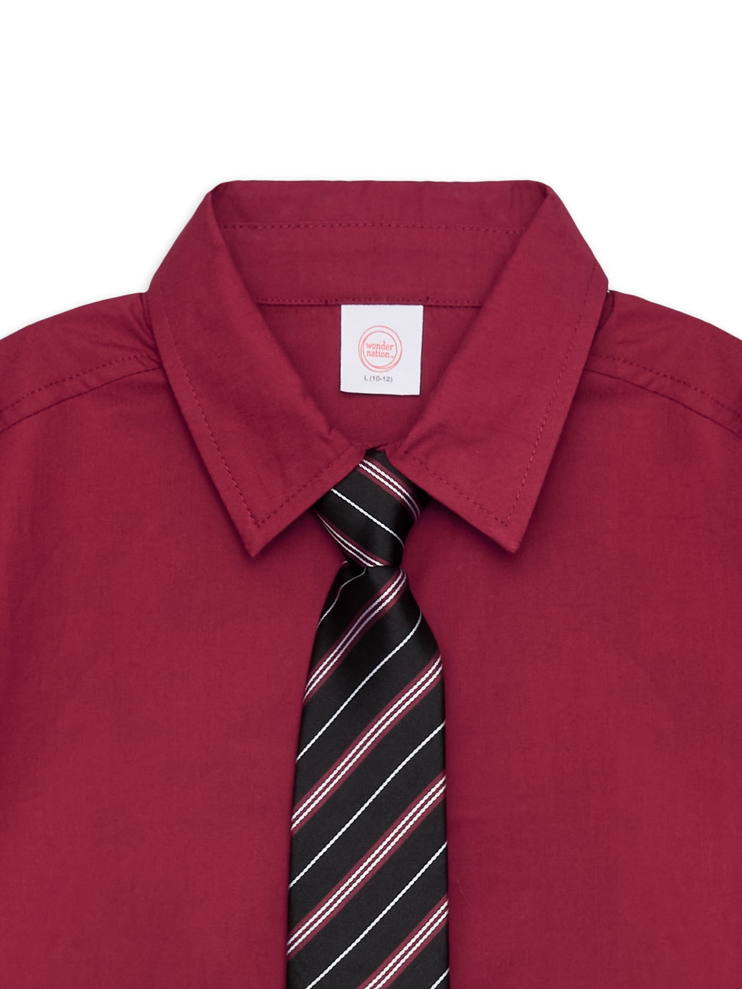 ANDE Boys Dress Shirt and Tie Set, 2-Piece, Sizes 4-16 Husky