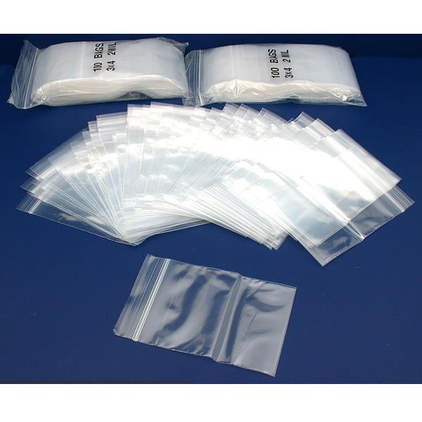 300 Poly Bag Clear Resealable Zipper Shipping Bags 3" x 4" Walmart