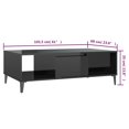 thumbnail image 4 of vidaXL Coffee Table High Gloss Black 103.5x60x35 cm Engineered Wood, 4 of 5