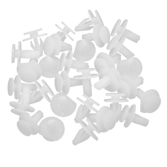 30pcs 7mm Hole Dia Bumper Fender Plastic Rivets Clips White for Cars