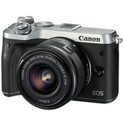 Canon mirrorless Single-Lens Camera EOS M6 Lens Kit (Silver) EF-M15-45mm F3.5-6.3 is STM- (Sold without manufacturer warranty)