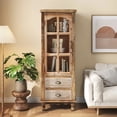 thumbnail image 2 of Atumcto 54.7" Tall Narrow Farmhouse Accent Cabinet with Glass Doors, 2 Drawers & Removable Shelves for Living Room or Entryway, 2 of 8