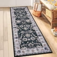 thumbnail image 5 of Findosom Washable Runner Rug 2'x6' Non-slip Kitchen Runner Rug, Vintage Paisley Runner Rugs Soft Distressed Carpet Boho Runner Rug for Hallway Bedroom Laundry Entryway,Black, 5 of 11