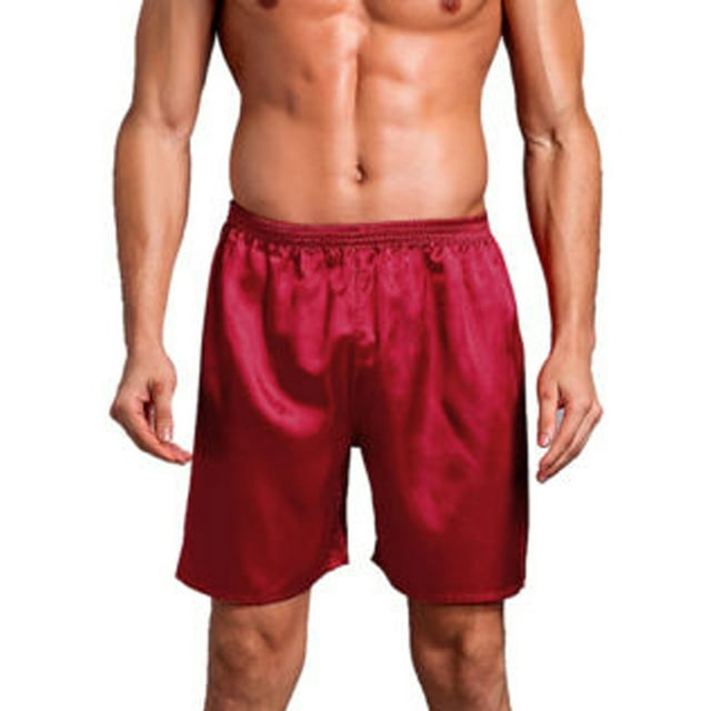 Men's Sleepwear Satin Underwear Silk Boxers Shorts Nightwear Pyjamas