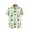 thumbnail image 5 of Ceisia Men's St. Patrick's Day Short Sleeve Shirt Clover Print Regular Straight Fit Green Turn-Down Collar Spring Summer Shirt Gift, 5 of 6