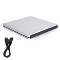 thumbnail image 1 of Grabadora de unidad de DVD CD-RW externa USB 3.0 Controlador portátil delgado para netbook para computadora portátil MacBook Plata, 1 of 14