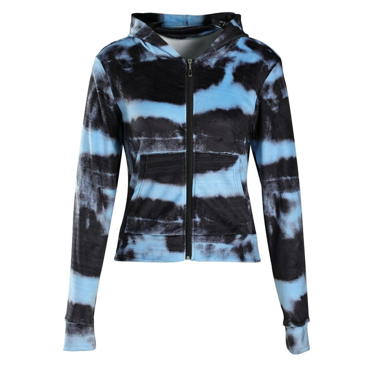 Genuiskids Women Zip Up Hoodies Vintage Graphic Slim Fit