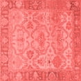 thumbnail image 1 of Ahgly Company Machine Washable Indoor Square Oriental Red Traditional Area Rugs, 7' Square, 1 of 4