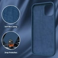 thumbnail image 5 of Compatible with iPhone 12 Mini Case,Liquid Silicone Gel Rubber Phone Case,iPhone 12 Mini Case 2020 Cover 5.4 Inch Full Body Slim Soft Microfiber Lining Protective Case(Blue Grey), 5 of 12