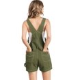 thumbnail image 3 of Revolt Women's Juniors Casual Classic Soft Twill Short Overalls (Bold Olive, Medium), 3 of 3
