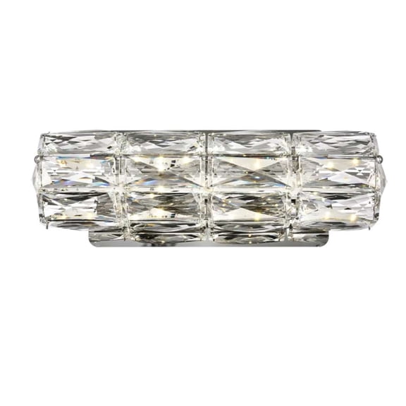 Elegant Lighting Valetta 12.2" Royal Cut Crystal LED Vanity Light in Chrome