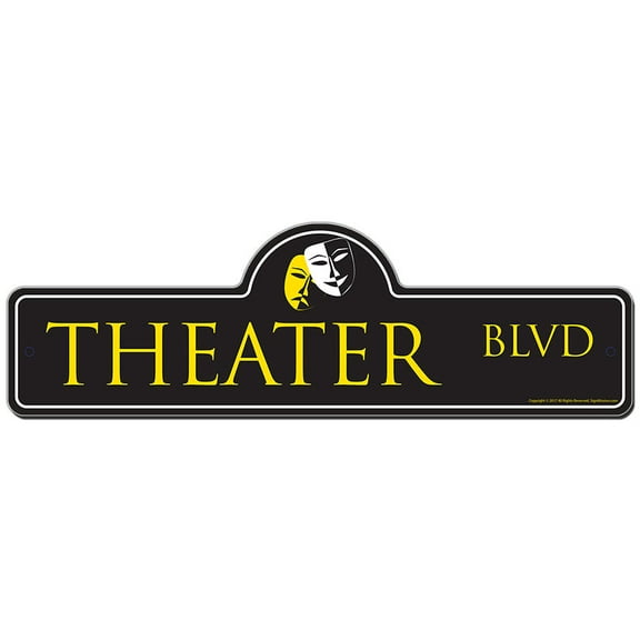 Theater Street Sign | Indoor/Outdoor | Funny Home Decor for Garages, Living Rooms, Bedroom, Offices | SignMission personalized gift