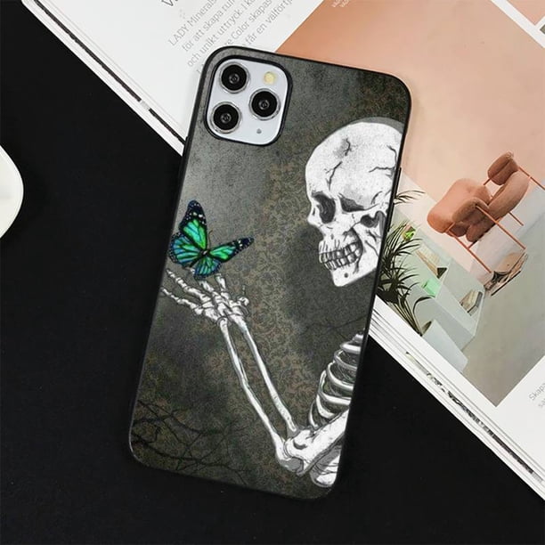 YNDFCNB-funda gótica con calavera para iphone, carcasa a la moda para iphone 13, 11, 12 pro, XS MAX, 8, 7, 6, 6S Plus, X, 5S, SE, 2020, XR Fivean unisex