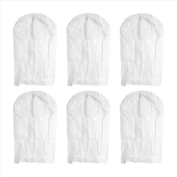Bolsa Colgante para Ropa con Bolsa para Ropa con Fuelle de 4 Pulgadas (Juego de 6) para Traje Bolsa para Armario, Bolsas para Ropa Fundas para Vestidos