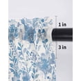 thumbnail image 6 of Navy Blue Flowers Curtains 72 Inch Length, Sheer Curtains for Bedroom Living Room Window Watercolor Summer Botanical Floral Rod Pocket Voile Drapes Kitchen Curtains Small Half Window 52"x72" 2 Panels, 6 of 6