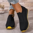 thumbnail image 4 of Hidden Wedge Knit Sneakers for Women, Orthopedic Shoes for Women, Women Wide Width Breathable Walking Comfortable Slip On Sneakers, Non Slip Food Service Lightweight Sneaker, Black 6, 4 of 6