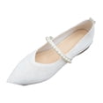 thumbnail image 2 of DIVVce Pointed Toe Flats For Women Stretch Knit Pearl Beaded Single Thin Strap Slip On Flat Shoe Footwear, 2 of 7