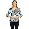 Alfred Dunner Womens Animal Colorblock 3/4 Sleeve