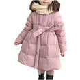 thumbnail image 2 of Ndbuld Toddlers,and Boys'Heavyweight Hooded Puffer Jacket Girls Down Cotton Jacket Thickened Children's Baby Girl Mid-length Winter Coat, 2 of 4