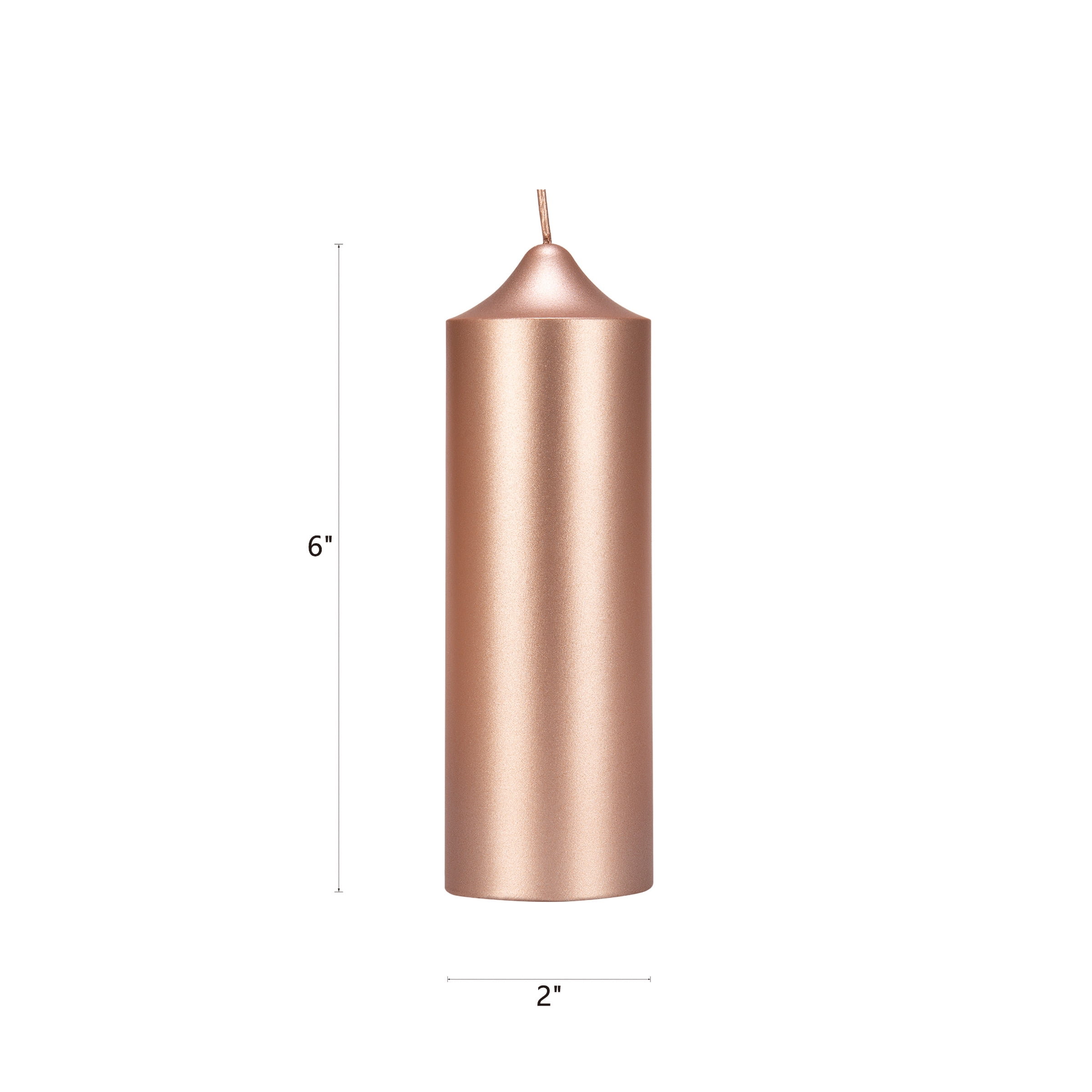 Mega Candles 3 pcs Unscented Rose Gold Dome Top Round Pillar Candle, Hand Poured Premium Wax Candles 2 Inch x 6 Inch, Home Décor, Wedding Receptions, Baby Showers, Birthdays, Celebrations, Party & Mor