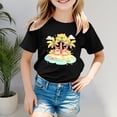 thumbnail image 2 of BOOMNY Toddler Girls Tee Shirts Casual Hawaiian Coconut Tree Island Printed Short Sleeve Crew Neck Soft Loose Fit Tshits Suitable For Dailywear 18-24 Months, 2 of 4