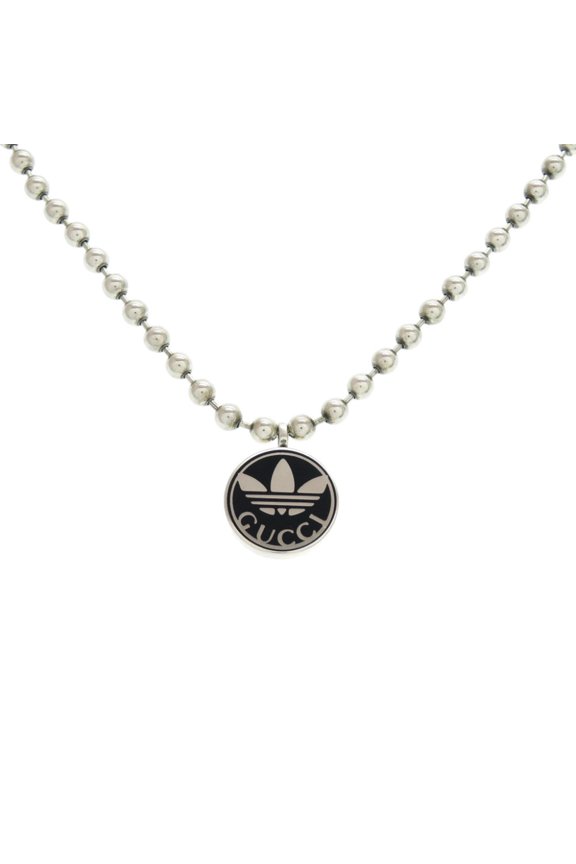 Pre-Owned Gucci x Adidas collaboration G-ball chain interlocking sterling silver 925 necklace...