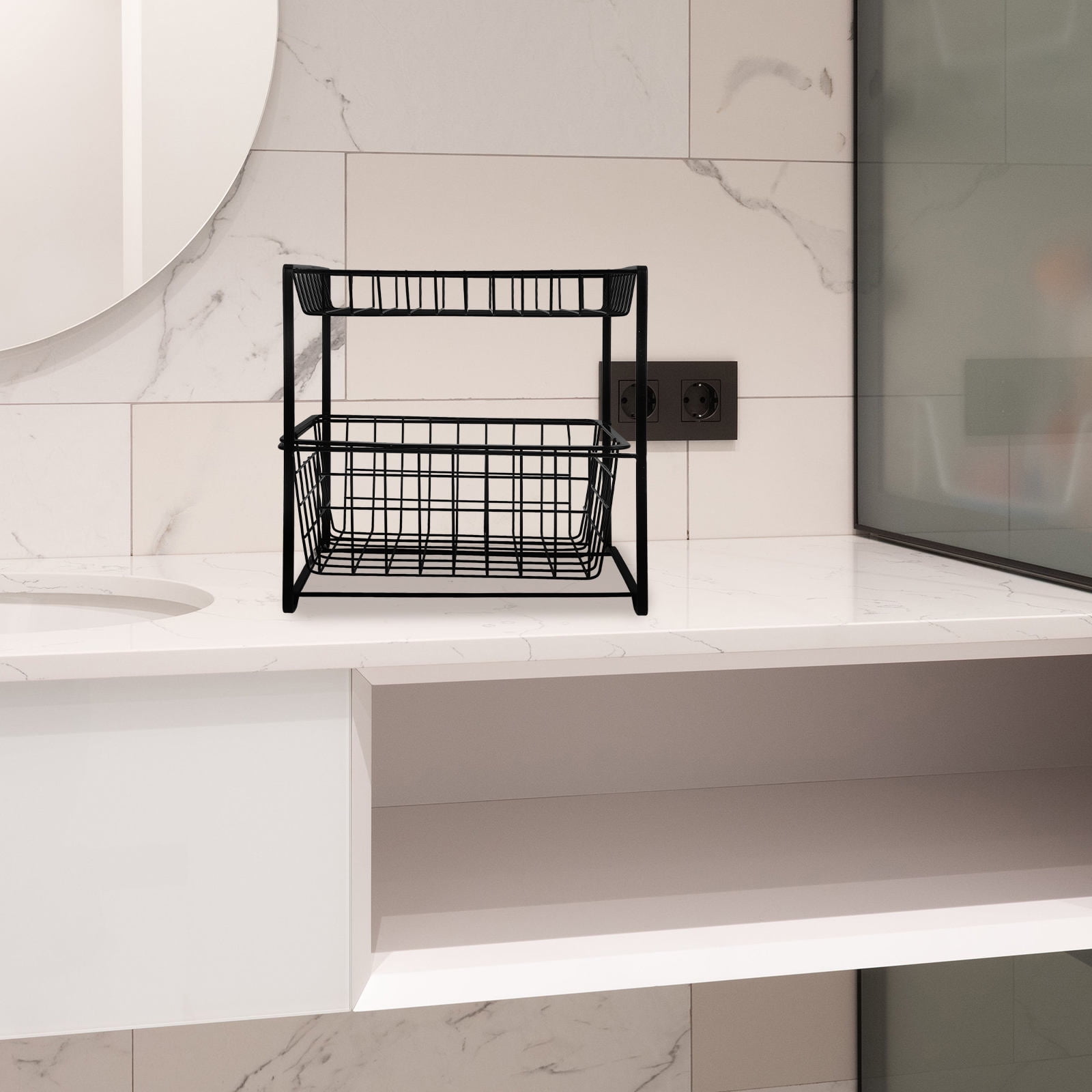 OUNONA Under Sink Organizer Bathroom Cabinet Organizer Storage Organizer for Cleaning Supplies Under Sink Storage Organizer for Kitchen