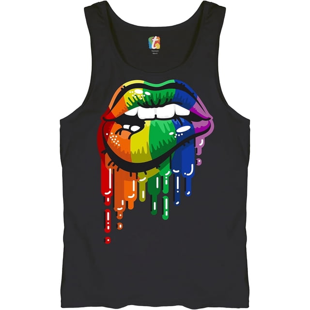 Sexy Melting Rainbow Lips Tank parte superior LGBT Queer Gay Pride Love Wins - playera para hombre