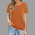 thumbnail image 2 of AherBiu Plus Size T Shirts for Women Short Sleeve Crewneck Basic Comfy Summer Tops Tees Solid Color, 2 of 7