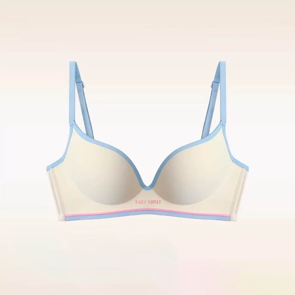 Qulqfy Push Up Womens Bras Balconette Seamless Wirefree Beige Soft Breathable Everyday Bralette T Shirt Bra L