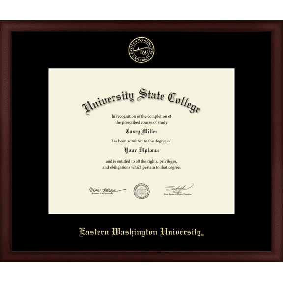 Eastern Washington University Diploma Frame, Document Size 14" x 11"